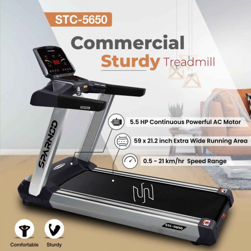 STC-5650 (5.5 HP AC Motor) Commercial Sturdy Treadmill