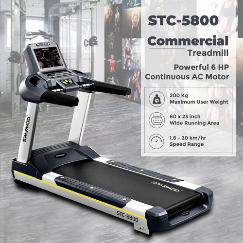 STC-5800 (6 HP AC Motor) 8 Inch Large LED Display Treadmill