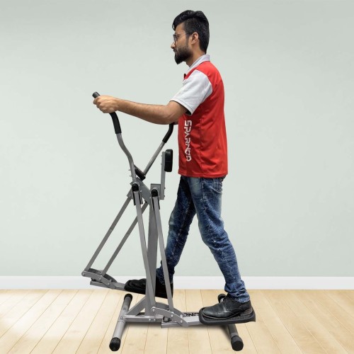 Fitness Equipment Elliptical Trainer Cardio Machine Compact Air Walker w LCD 