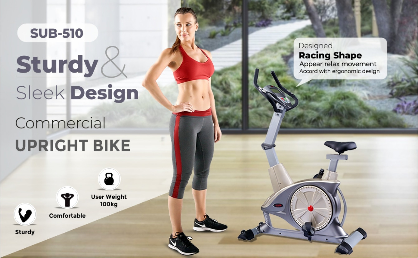 SUB-510 F1-7318LC Sleek COMMERCIAL Upright Exercise bike