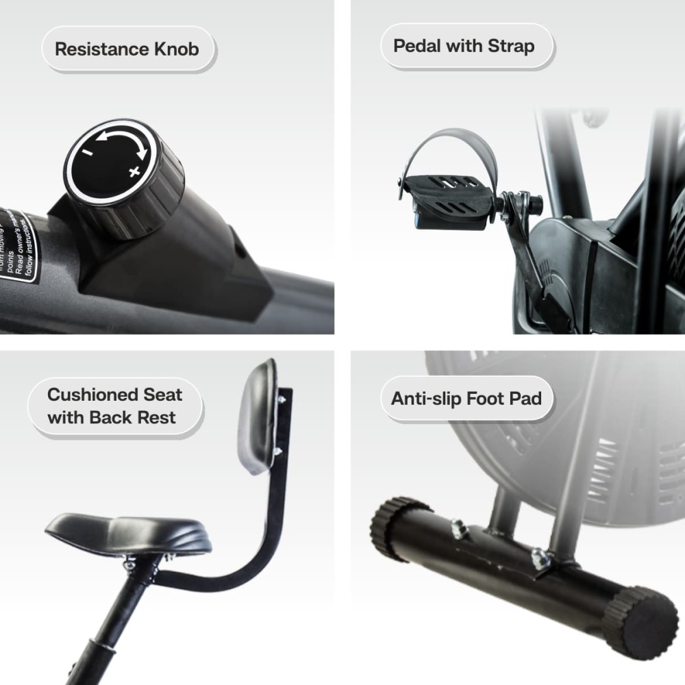 SAB 03 R Upright Air Bike Exercise Cycle for Home Gym