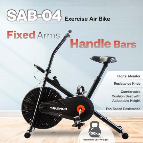SAB-04_R Upright Air Bike Exercise Cycle for Home Gym