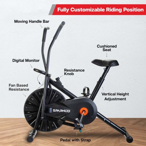 SAB-06_R Upright Air Bike Exercise Cycle for Home Gym