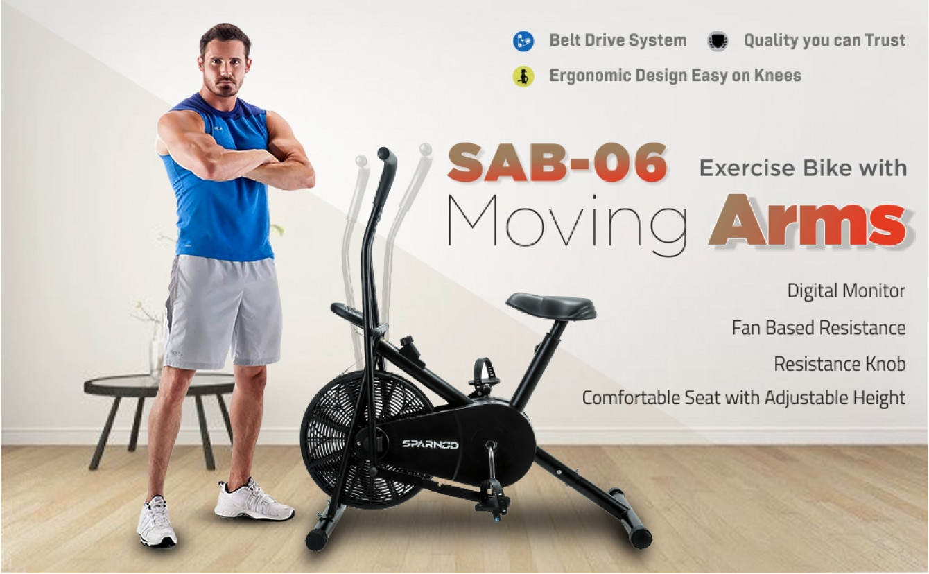 Exercise bike shop with moving arms