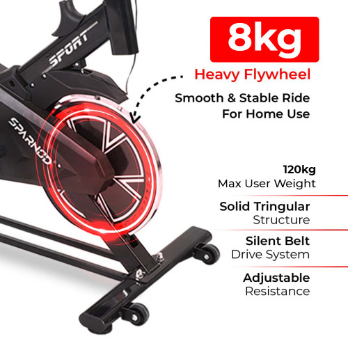SSB-08 Spin bike 8kgs flywheel with hand pulse SSB-08 Spin bike 8kgs flywheel with hand pulse