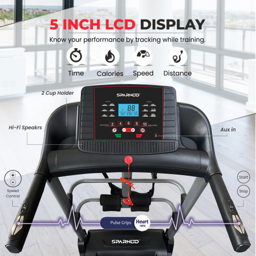 STH-2200 (2 HP DC Motor) LCD display with Massager Treadmill