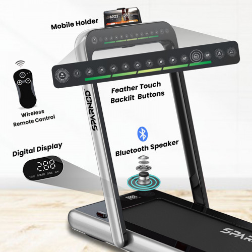 STH-3000 (2.25 HP DC Motor) digital display, Bluetooth, mobile holder treadmill
