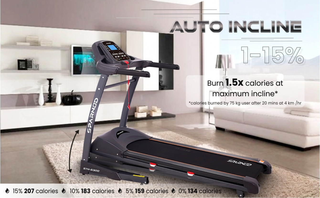 STH 5300 Auto Incline Treadmill with heart rate Sensor